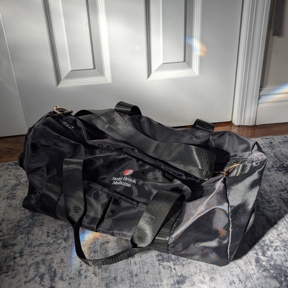 Black Duffel Bag With Stony Brook Medicine Emblem
